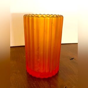 Sterno 80216 3 1/8" x 5" Orange Frost Paragon Candle Holder. Price/piece